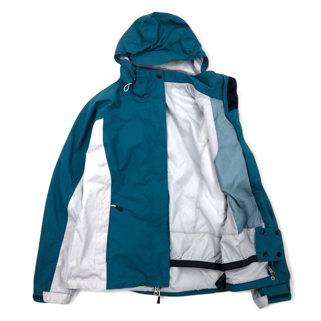 THE NORTH FACE Mountain Parka L Blue Nylon HYVENT Waterproof Breathable Zip-in-Zip Removable Hood Double Zip US Standard
