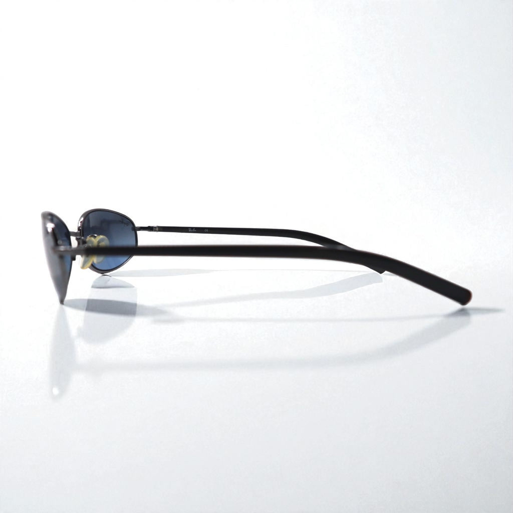 Ray-Ban Oval Sunglasses, Black Metal Frame, RB3230 004/7C, 55-18, 135mm