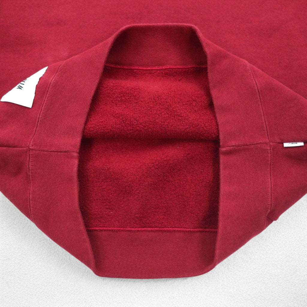 WTAPS バックパッチ クルーネック スウェット ボルドー M コットン 232ATDT-CSM19