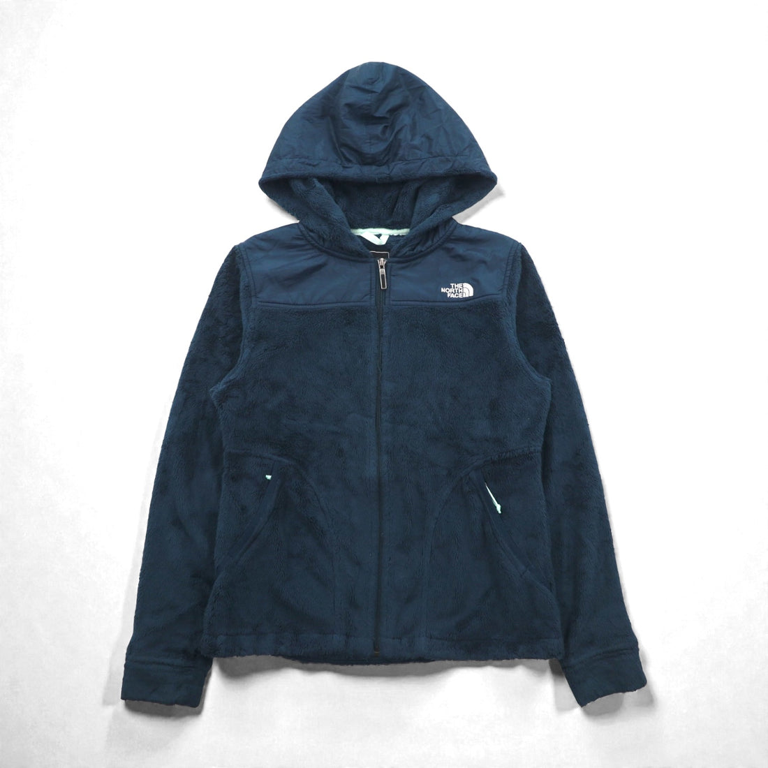 THE NORTH FACE Hooded Fleece Jacket Zip Hoodie S Navy Drawcord OSO ARHB US Standard