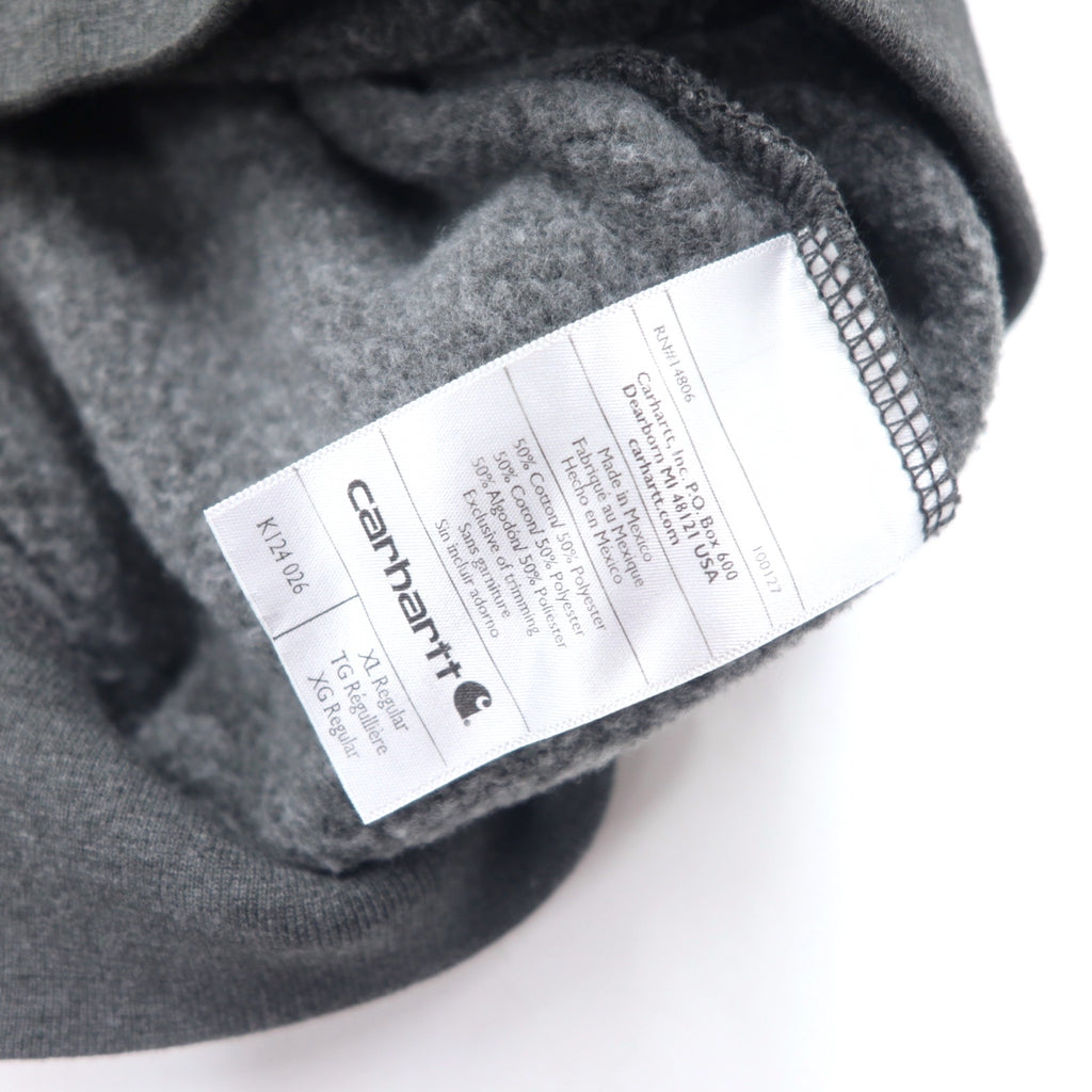 Carhartt Midweight Crewneck Sweatshirt, XL, Grey, Cotton, Fleece Lining, US Company, LIPPERT Print, MIDWEIGHT CREWNECK SWEATSHIRT, K124 026, Made in Mexico