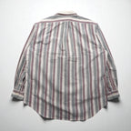 Polo Ralph Lauren 90年代 クレリックシャツ L グレー ストライプ 胸ポケット ワッペン エンブレム