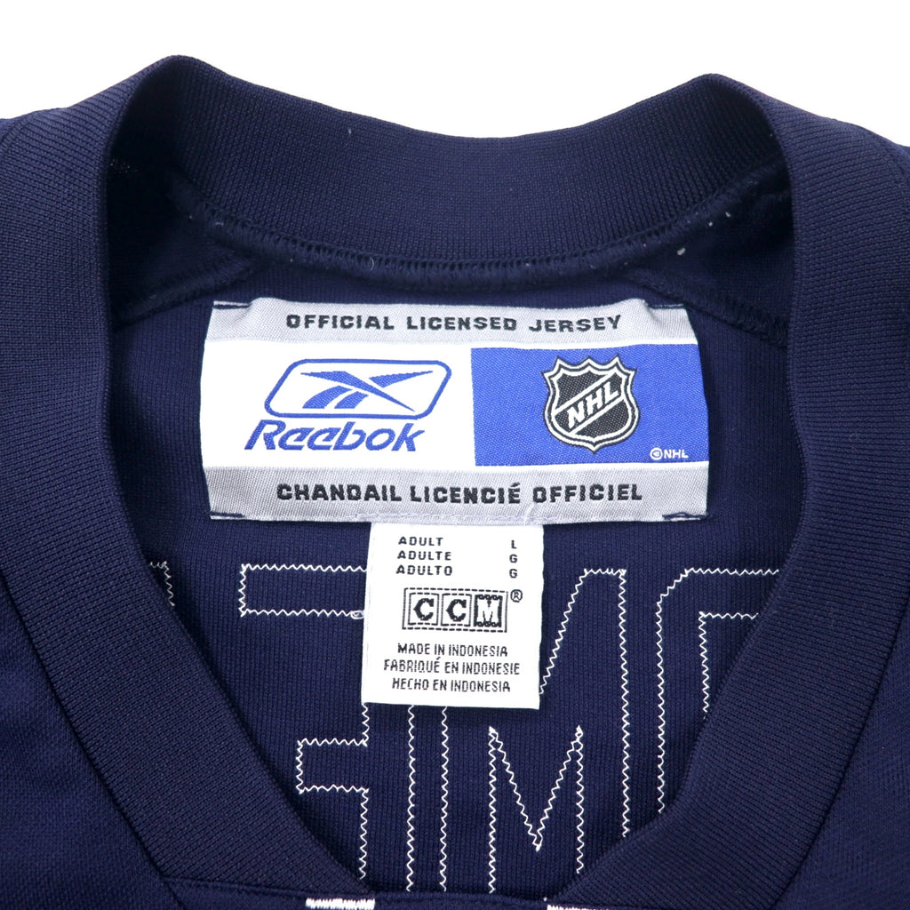 Reebok Hockey Shirt Game Shirt L Navy Polyester CCM Jersey NHL NY ISLANDERS Numbering Big Size