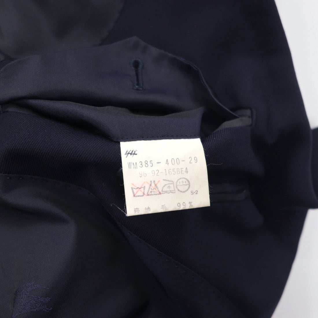 BURBERRY 80年代 日本製 ピークドラペル ダブルブレスト セットアップ スーツ S ネイビー ウール TASMANIA WOOL 紺ブレ 金ボタン ギャバジン