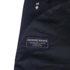 BURBERRY 80年代 日本製 ピークドラペル ダブルブレスト セットアップ スーツ S ネイビー ウール TASMANIA WOOL 紺ブレ 金ボタン ギャバジン