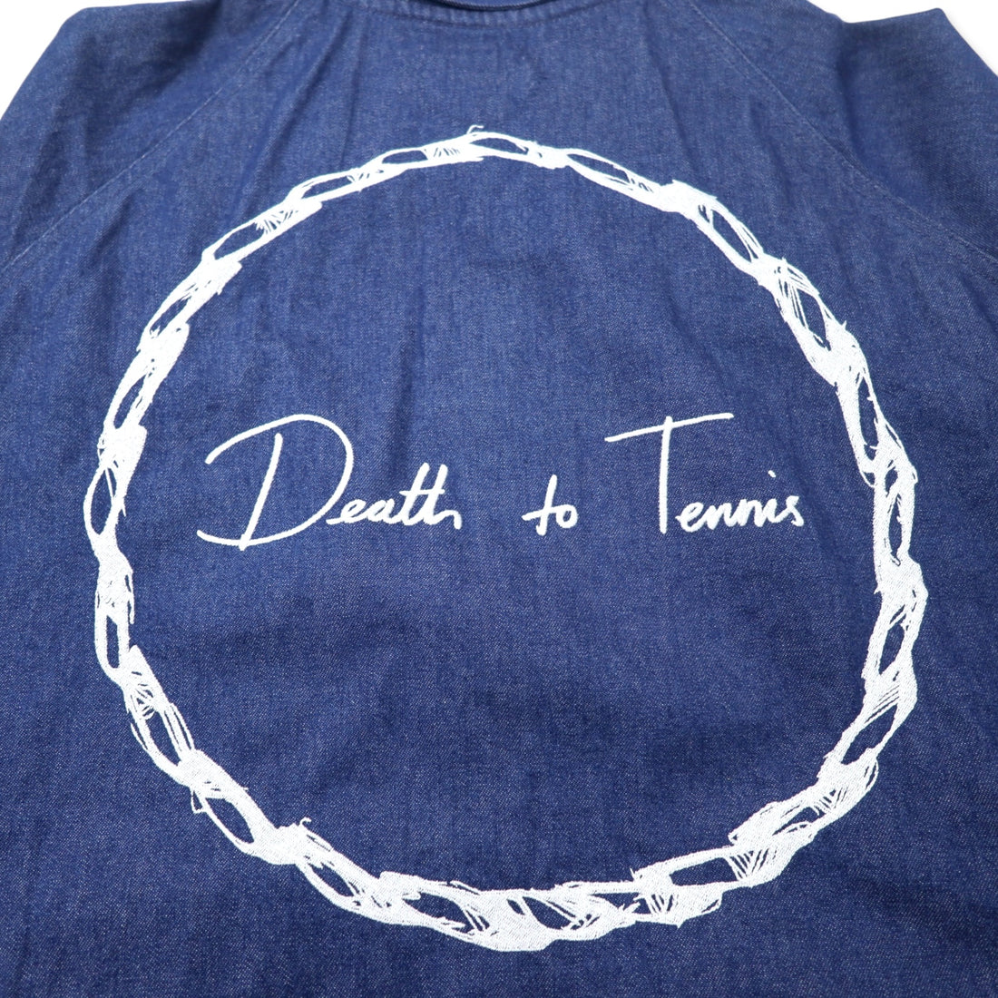Death to Tennis ジップアップ デニム ブルゾン  L ブルー コットン バックロゴ刺繍 日本製
