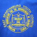 JERZEES Printed Sweatshirt, XL, Blue, Cotton, Fleece Lining, NAACP, Made in Mexico