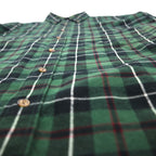 Eddie Bauer 90s Oversized Button-Down Flannel Shirt, Size L, Green Cotton Check
