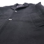 monkey time (UNITED ARROWS) Chesterfield Coat with Leather Sleeves, Size M, Black Wool, Lamb (1286-199-0379)