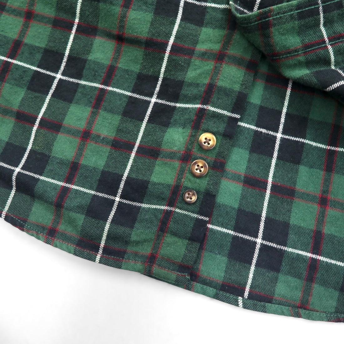 Eddie Bauer 90s Oversized Button-Down Flannel Shirt, Size L, Green Cotton Check