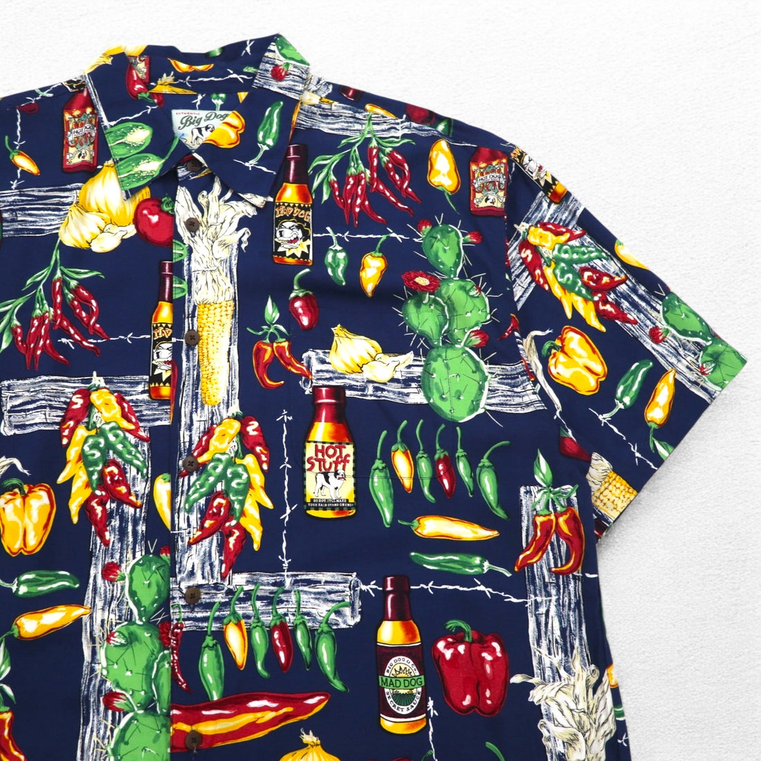 Big Dogs 90s Aloha Shirt XL Navy Rayon All-over Pattern