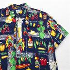 Big Dogs 90s Aloha Shirt XL Navy Rayon All-over Pattern