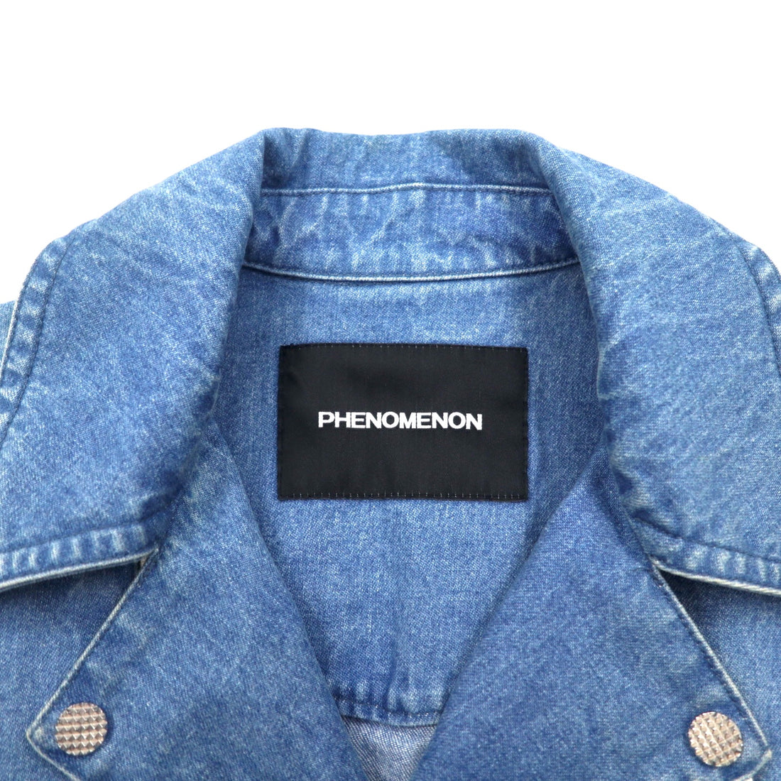 PHENOMENON Denim Double Riders Jacket M Indigo Blue Cotton JKT-235 Made in Japan