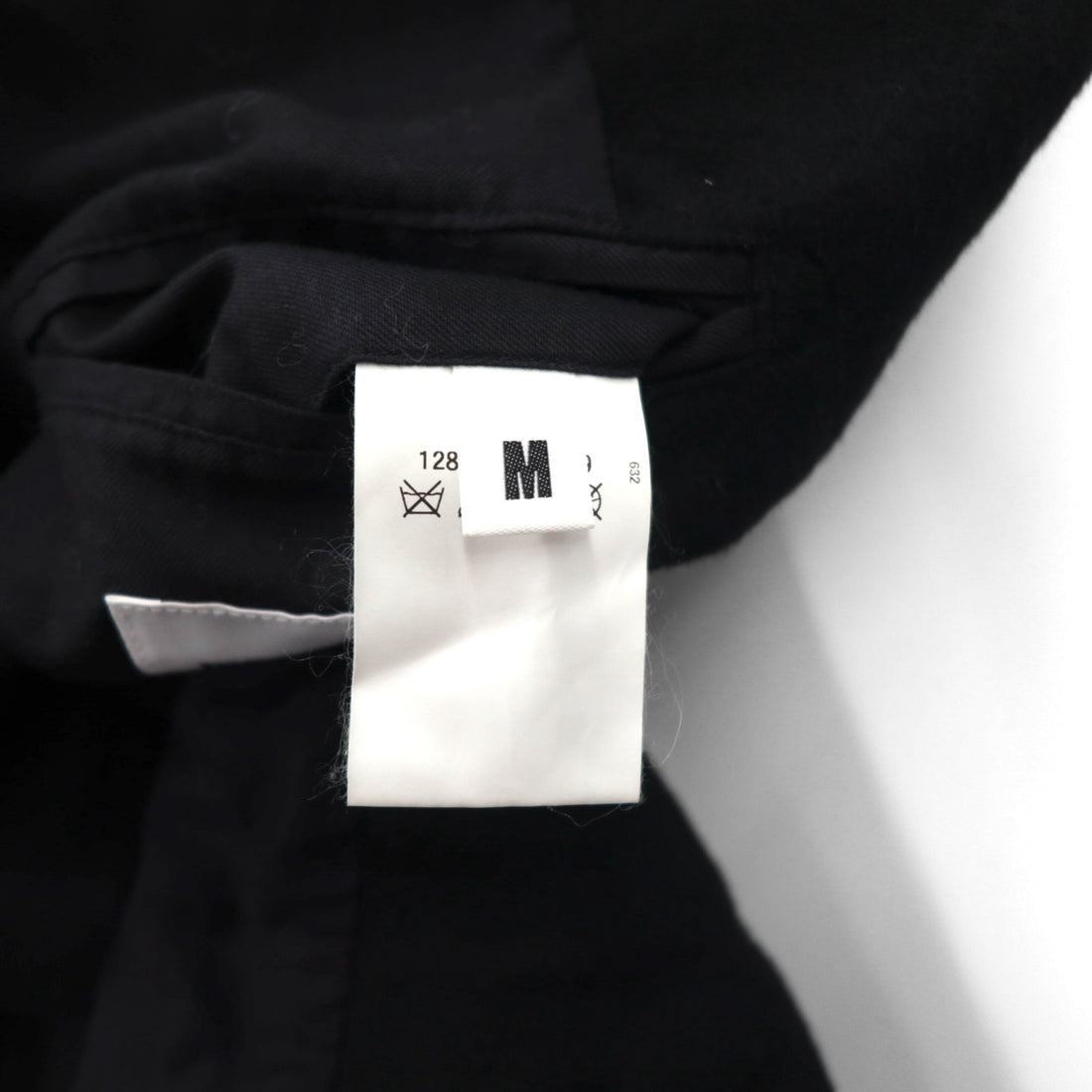 monkey time (UNITED ARROWS) Chesterfield Coat with Leather Sleeves, Size M, Black Wool, Lamb (1286-199-0379)