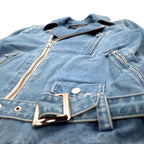 PHENOMENON Denim Double Riders Jacket M Indigo Blue Cotton JKT-235 Made in Japan