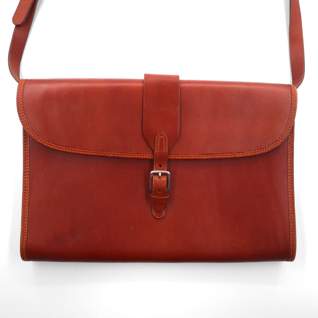 Ralph Lauren Square Leather Shoulder Bag in Brown Equestrian
