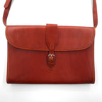 Ralph Lauren Square Leather Shoulder Bag in Brown Equestrian