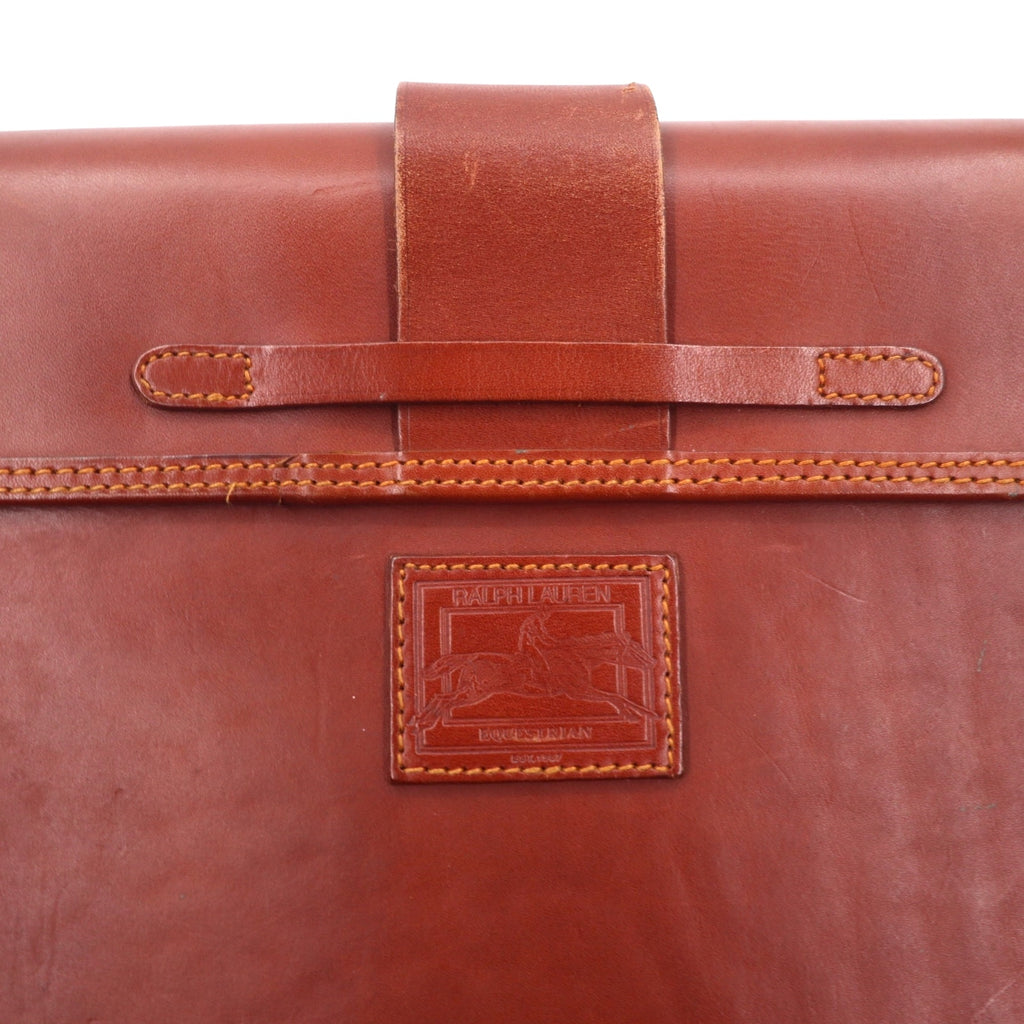 Ralph Lauren Square Leather Shoulder Bag in Brown Equestrian