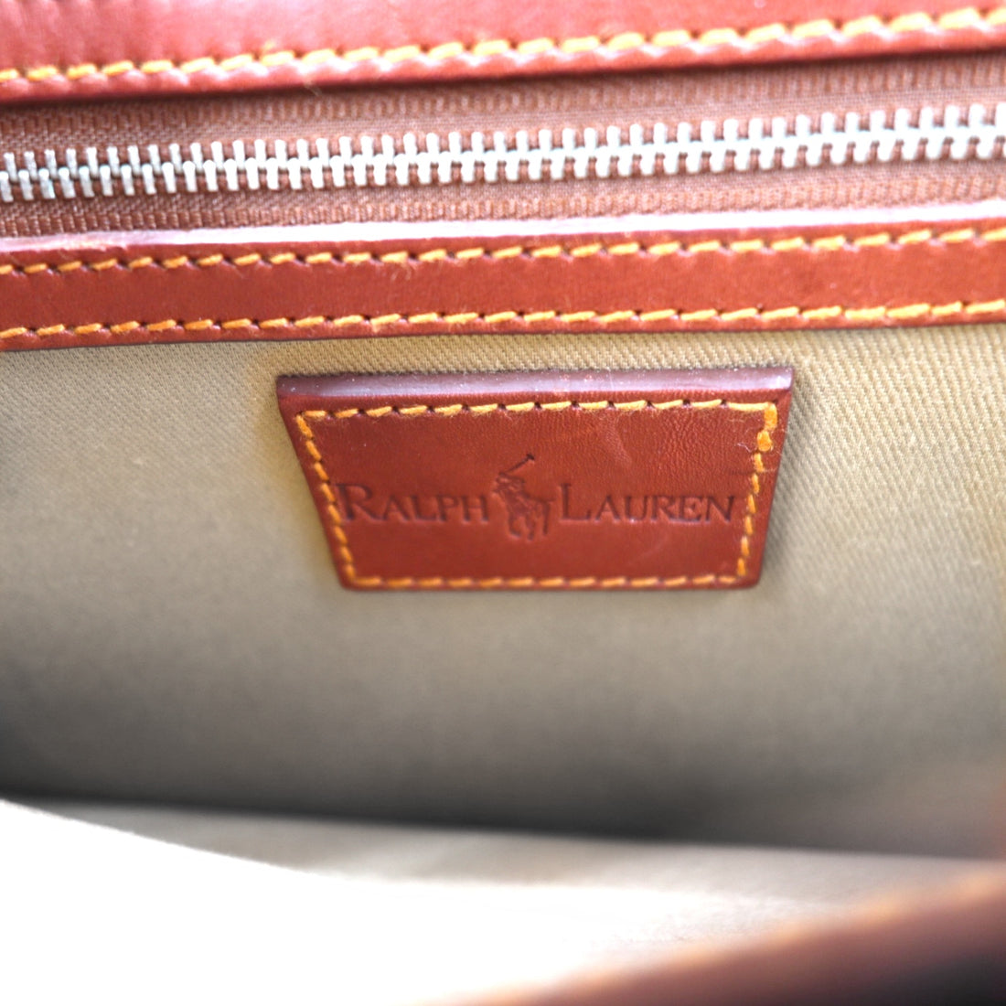 Ralph Lauren Square Leather Shoulder Bag in Brown Equestrian