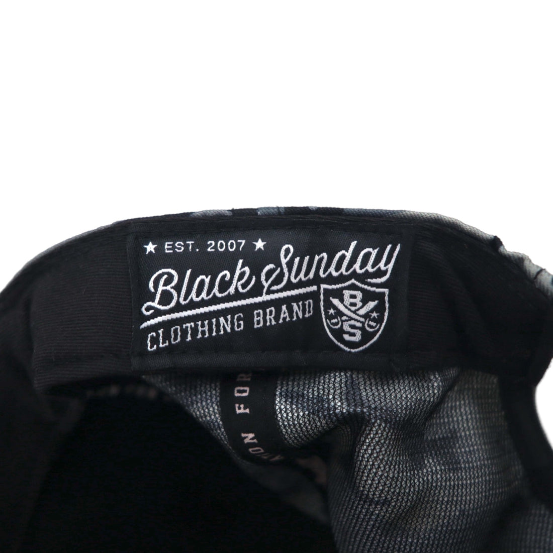 BLACK SUNDAY Snapback Baseball Cap FREE Black Camo Skull Plate