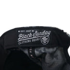 BLACK SUNDAY Snapback Baseball Cap FREE Black Camo Skull Plate