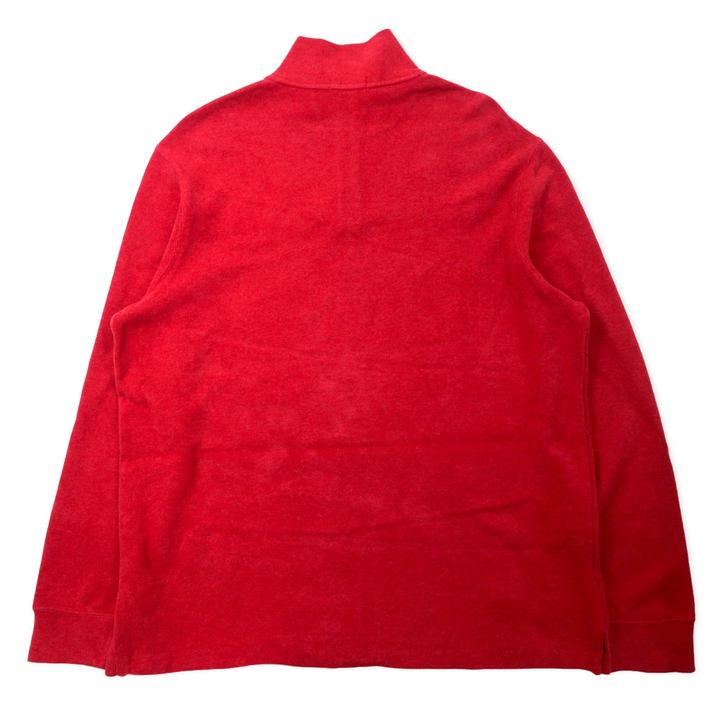 POLO RALPH LAUREN Half Zip Sweatshirt XL Red Cotton Small Pony Embroidery Big Size