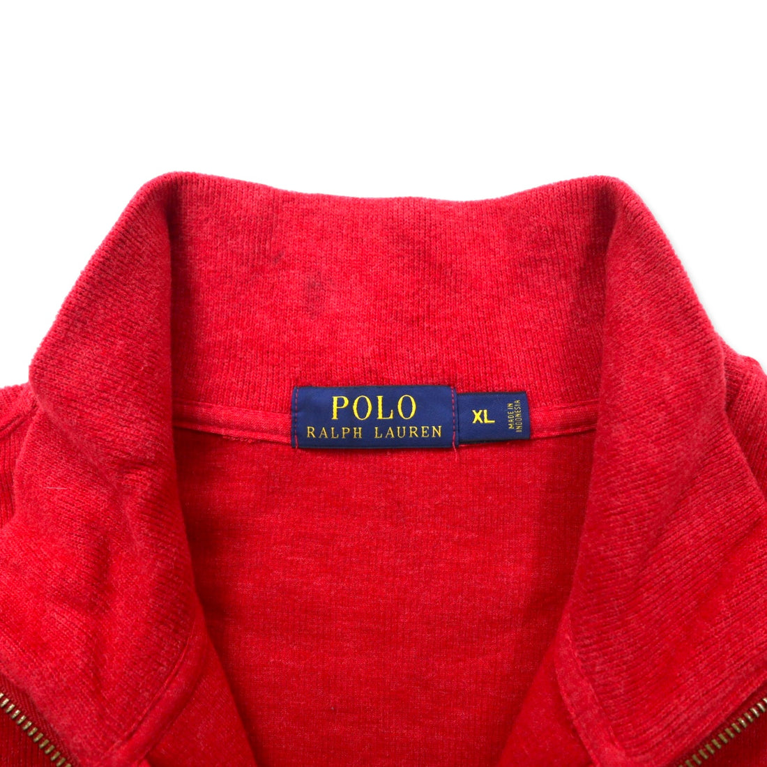 POLO RALPH LAUREN Half Zip Sweatshirt XL Red Cotton Small Pony Embroidery Big Size