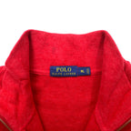 POLO RALPH LAUREN Half Zip Sweatshirt XL Red Cotton Small Pony Embroidery Big Size