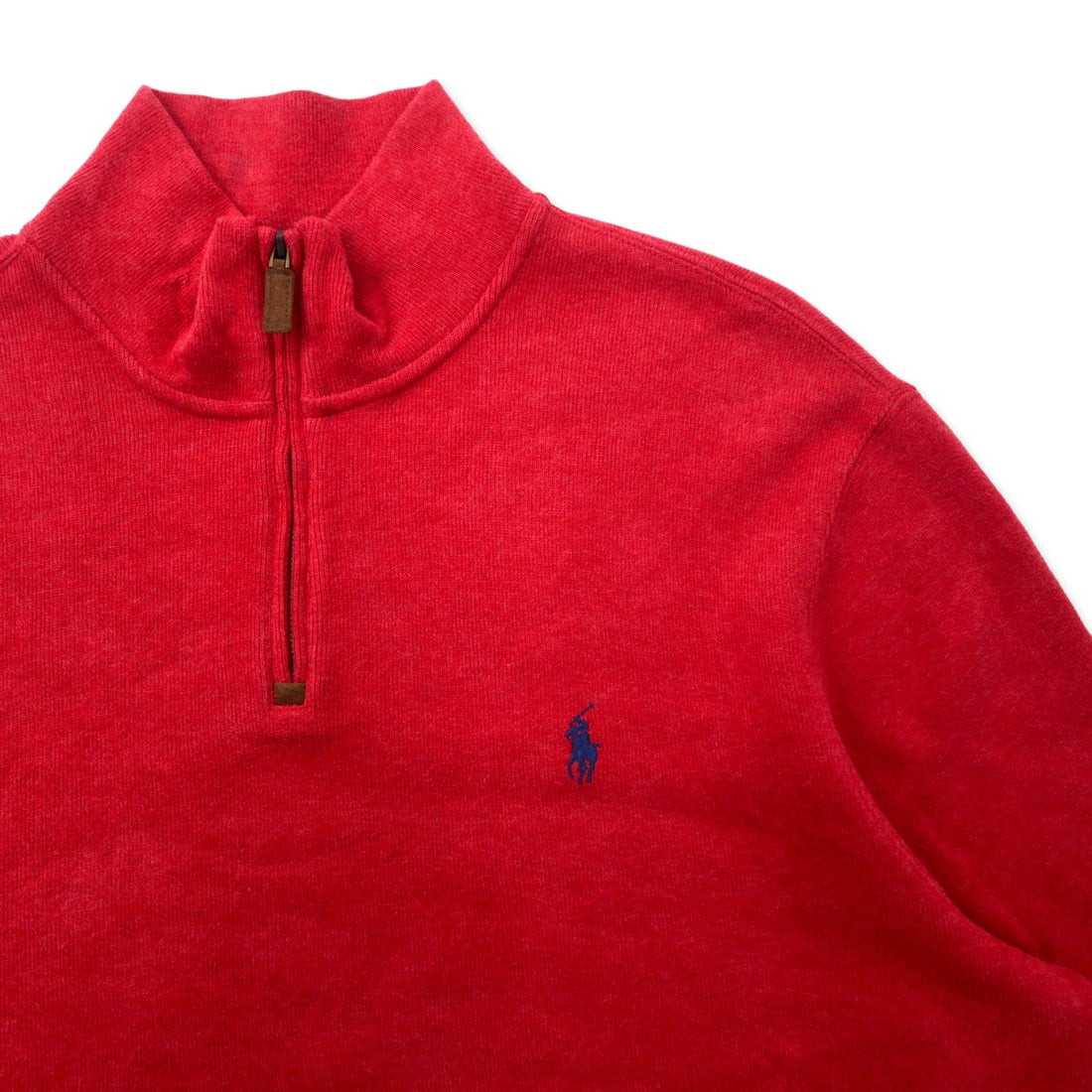 POLO RALPH LAUREN Half Zip Sweatshirt XL Red Cotton Small Pony Embroidery Big Size