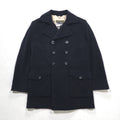 ARMANI JEANS Double-Breasted Pea Coat, Navy Wool, 30th Anniversary