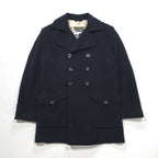 ARMANI JEANS Double-Breasted Pea Coat, Navy Wool, 30th Anniversary