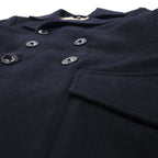ARMANI JEANS Double-Breasted Pea Coat, Navy Wool, 30th Anniversary