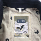 ARMANI JEANS Double-Breasted Pea Coat, Navy Wool, 30th Anniversary