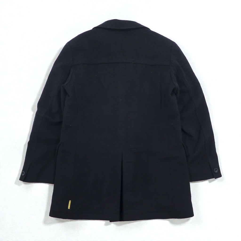 ARMANI JEANS Double-Breasted Pea Coat, Navy Wool, 30th Anniversary