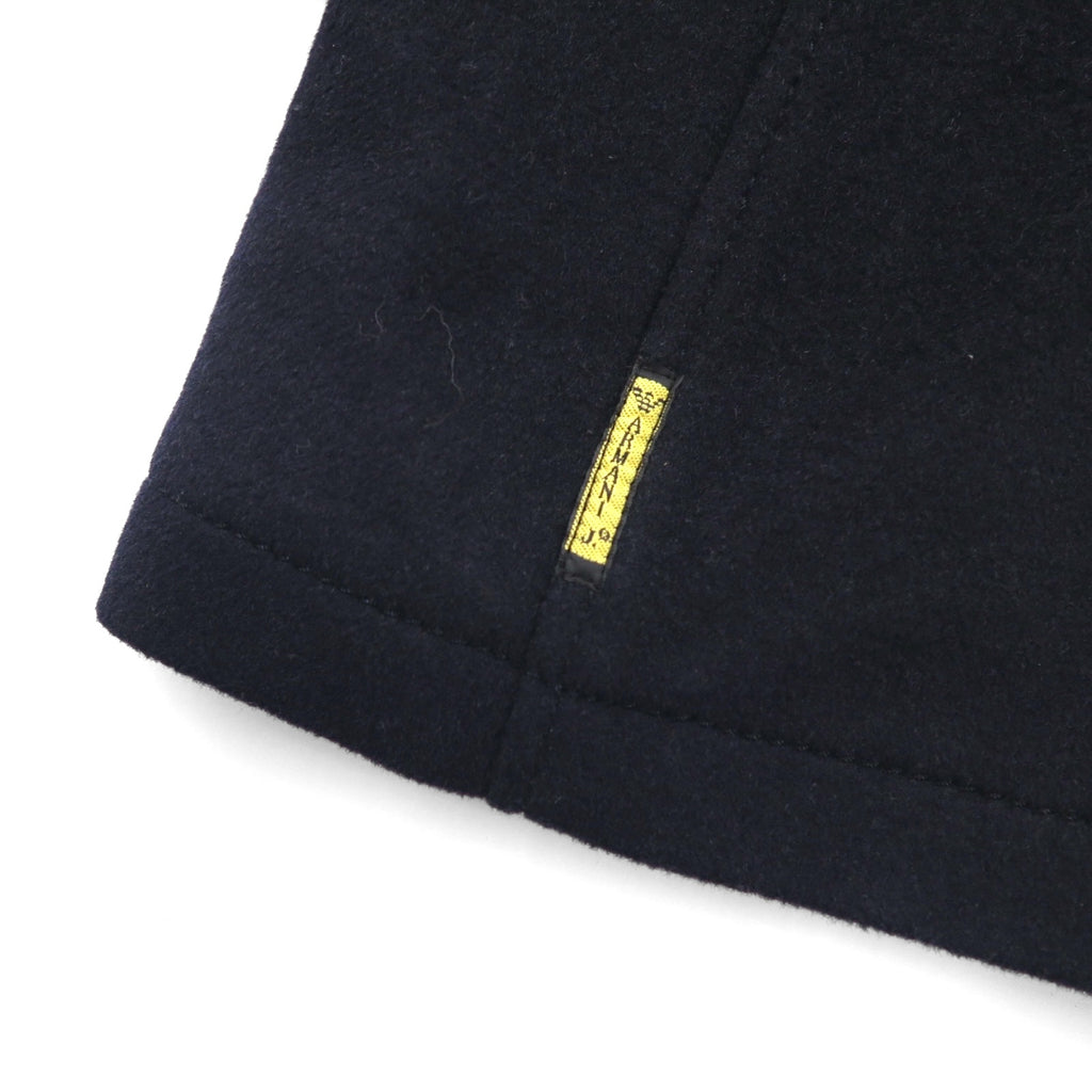 ARMANI JEANS Double-Breasted Pea Coat, Navy Wool, 30th Anniversary