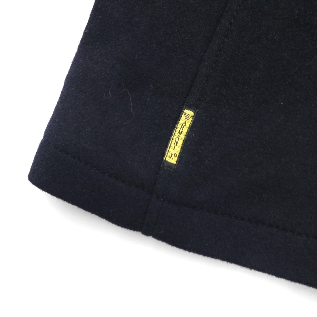 ARMANI JEANS Double-Breasted Pea Coat, Navy Wool, 30th Anniversary