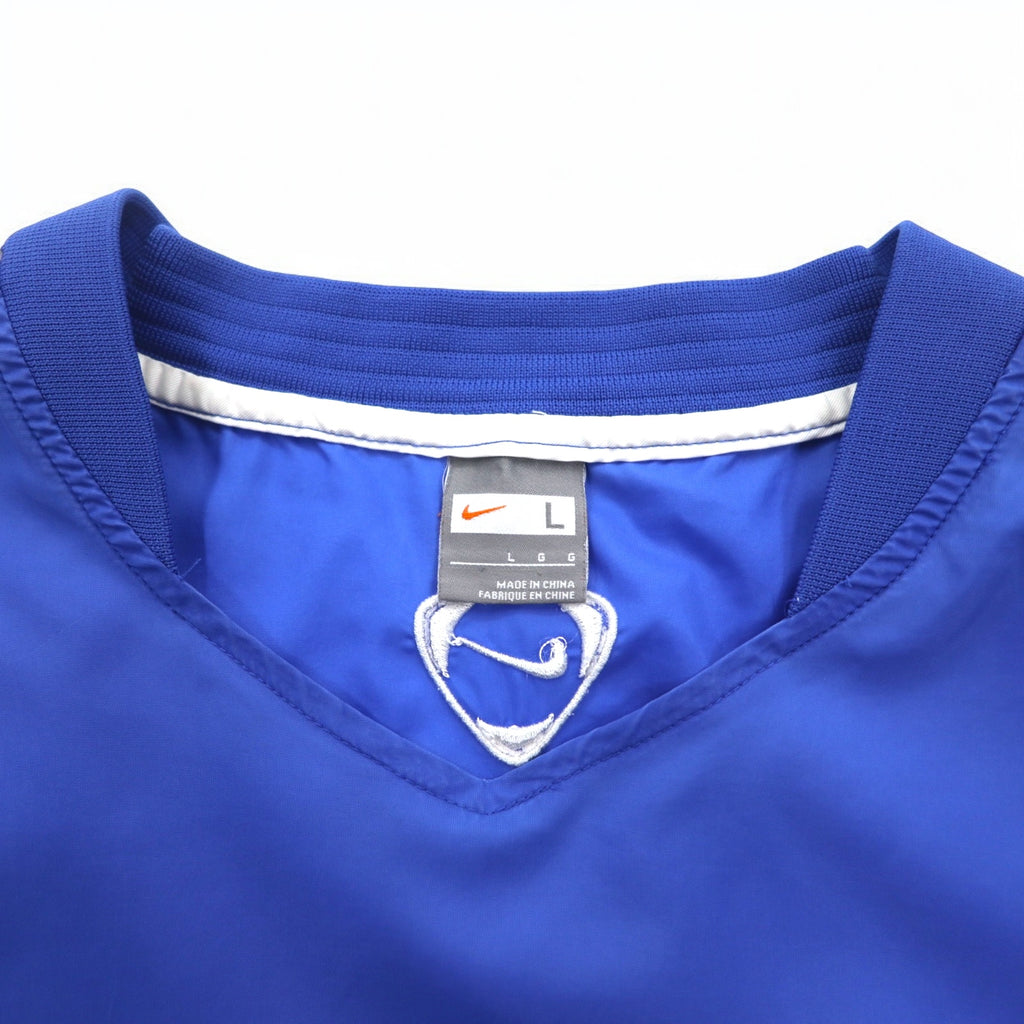 NIKE Piste Pullover Nylon Jacket L Blue Swoosh Logo