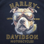 HARLEY DAVIDSON Double-sided Print T-Shirt XL Black Cotton Dog EL PASO Made in Honduras