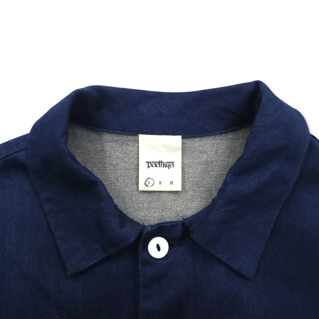 Badhiya (Rankiki) Oversized Denim Shop Coat S Blue Indigo Cotton