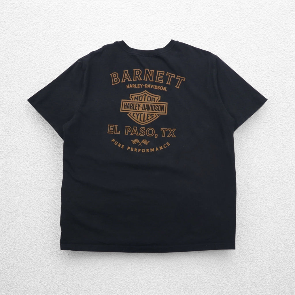 HARLEY DAVIDSON Double-sided Print T-Shirt XL Black Cotton Dog EL PASO Made in Honduras