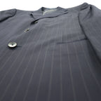Ermenegildo Zegna Italian made tailored jacket, XL, navy wool, striped