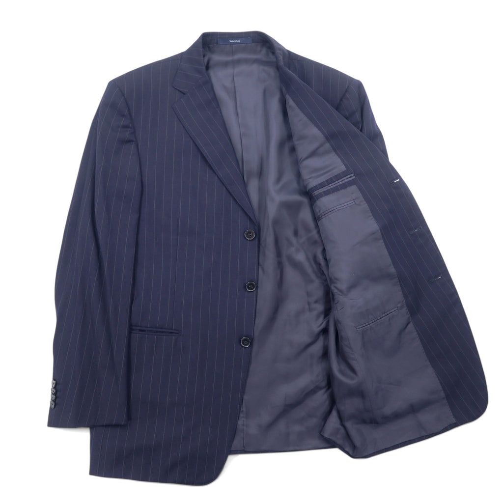 Ermenegildo Zegna Italian made tailored jacket, XL, navy wool, striped