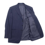 Ermenegildo Zegna Italian made tailored jacket, XL, navy wool, striped