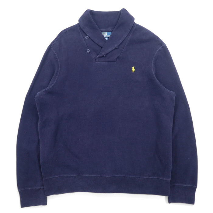 Polo by Ralph Lauren ショールカラー スウェット XL ネイビー コットン スモールポニー刺繍