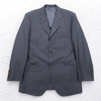 Ermenegildo Zegna イタリア製 3Bスーツ セットアップ L グレー ストライプ ウール