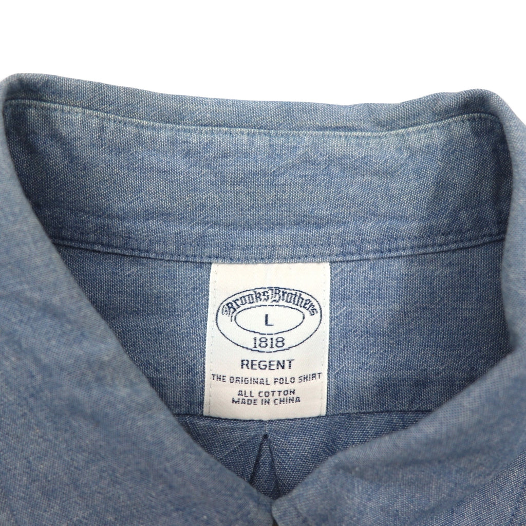 Brooks Brothers ボタンダウン シャンブレーシャツ L ブルー コットン REGENT