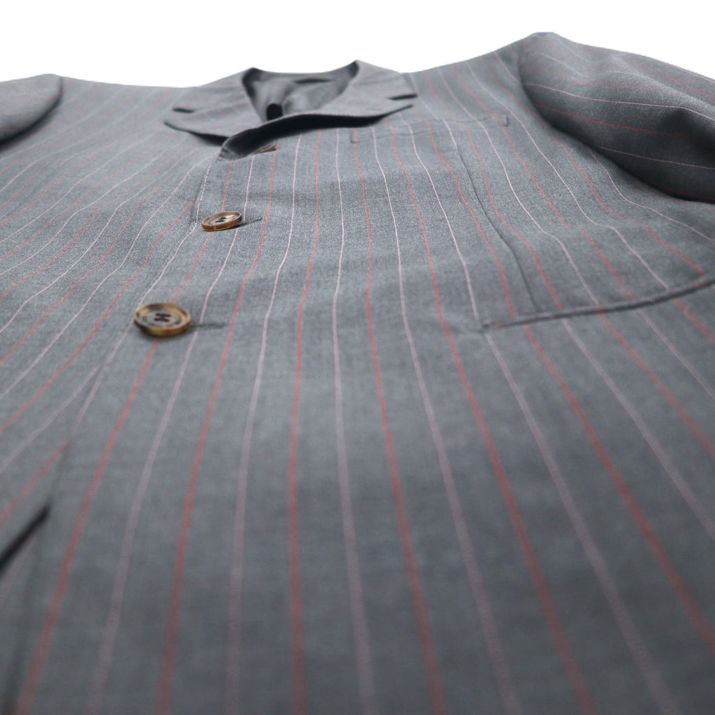 Ermenegildo Zegna イタリア製 3Bスーツ セットアップ L グレー ストライプ ウール