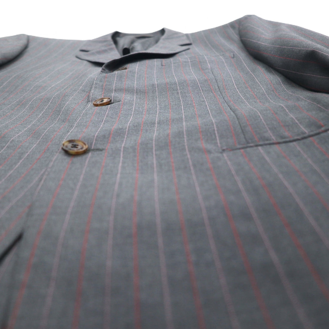 Ermenegildo Zegna イタリア製 3Bスーツ セットアップ L グレー ストライプ ウール