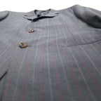Ermenegildo Zegna イタリア製 3Bスーツ セットアップ L グレー ストライプ ウール