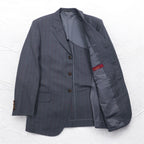 Ermenegildo Zegna イタリア製 3Bスーツ セットアップ L グレー ストライプ ウール